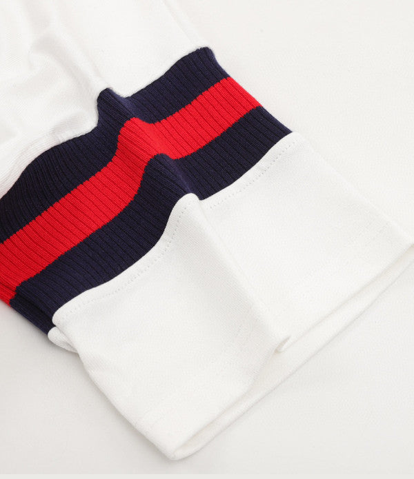 Web-stripe jersey polo shirt