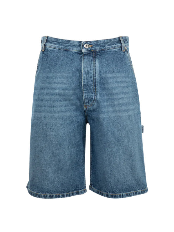 KNEE-LENGTH DENIM SHORTS