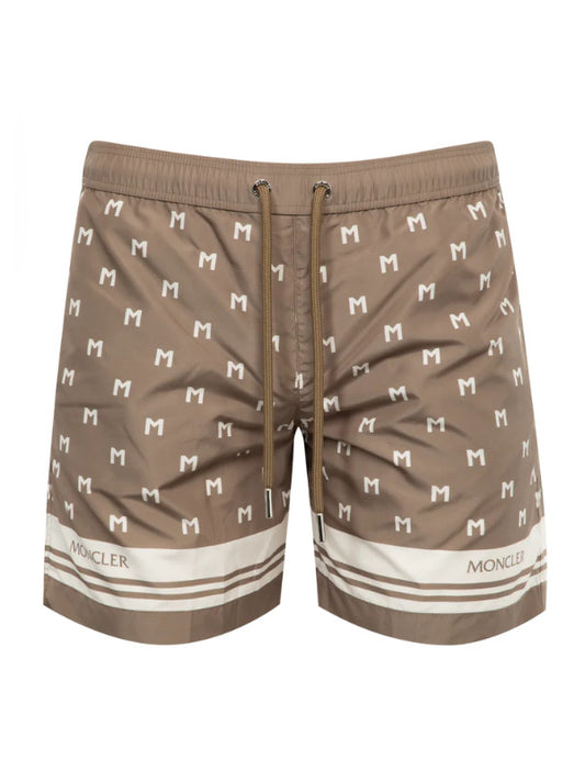 MONOGRAM PRINT SWIM SHORTS