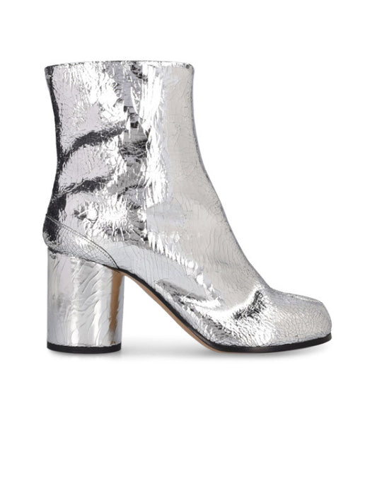 Maison Margiela Tabi crackled leather ankle boots