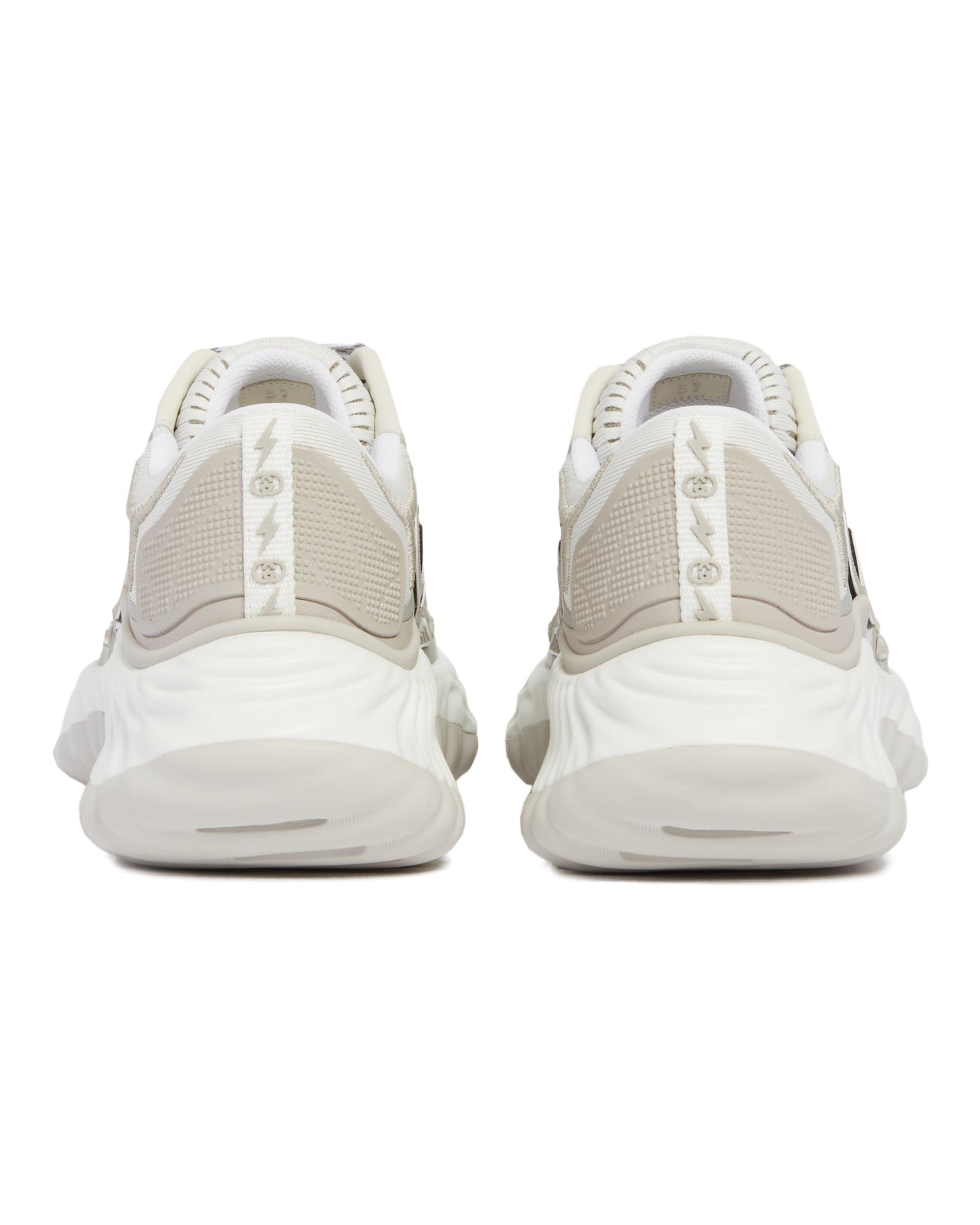 White and Gray Ripple Mesh Sneakers