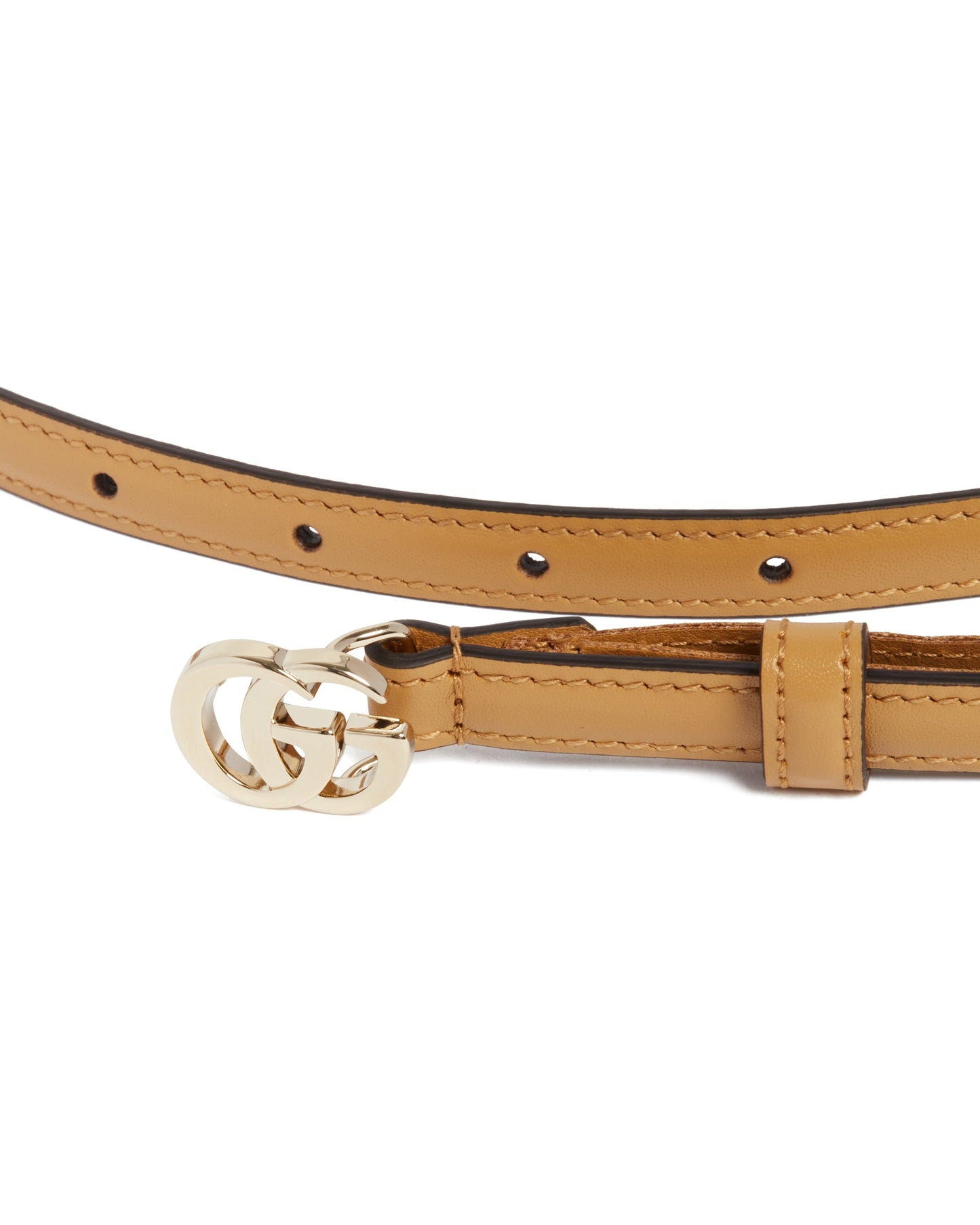 GG Milano Beige Slim Leather Belt