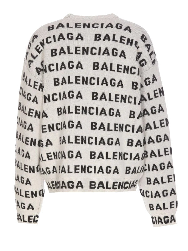 Balenciaga Logo Jacquard Knit Sweater