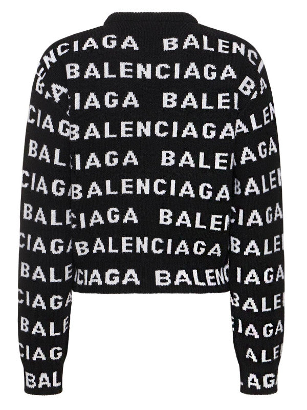 Balenciaga Logo Jacquard Knit Sweater