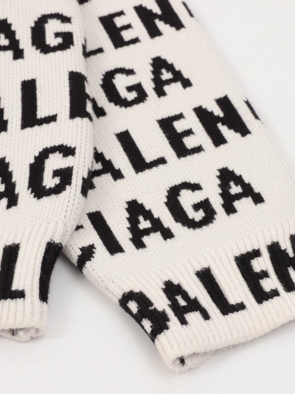 Balenciaga Logo Jacquard Knit Sweater