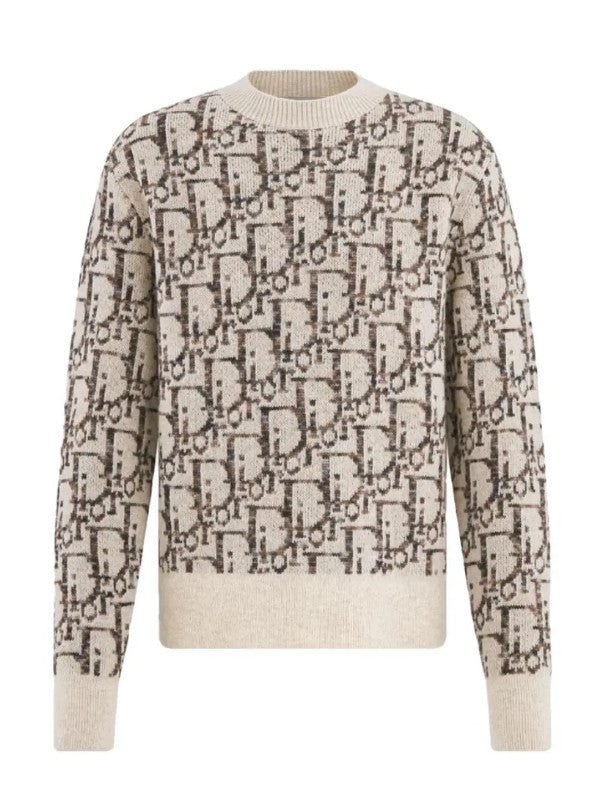 Beige Monogram Knit Sweater