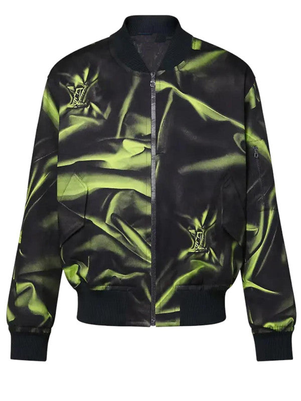 Satin-Effect Bomber Jacket