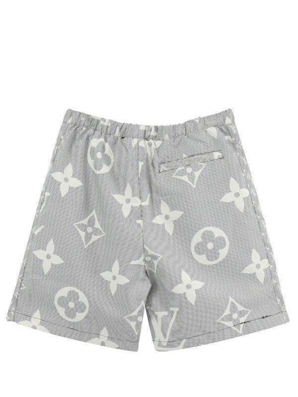 3D monogram shorts