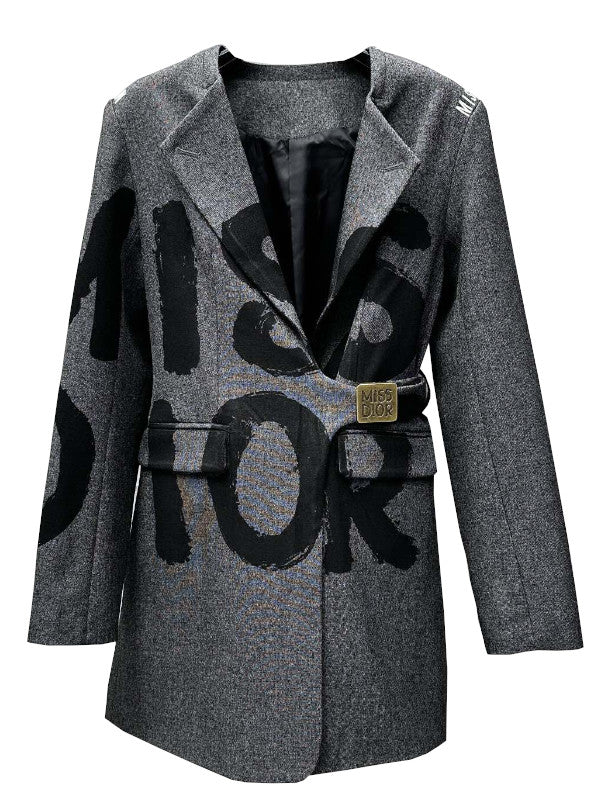 Grey virgin  with Miss Dior Graffiti motif in black