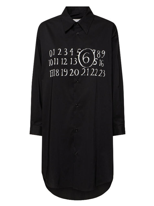 MM6 Maison Margiela Logo cotton poplin mini dress