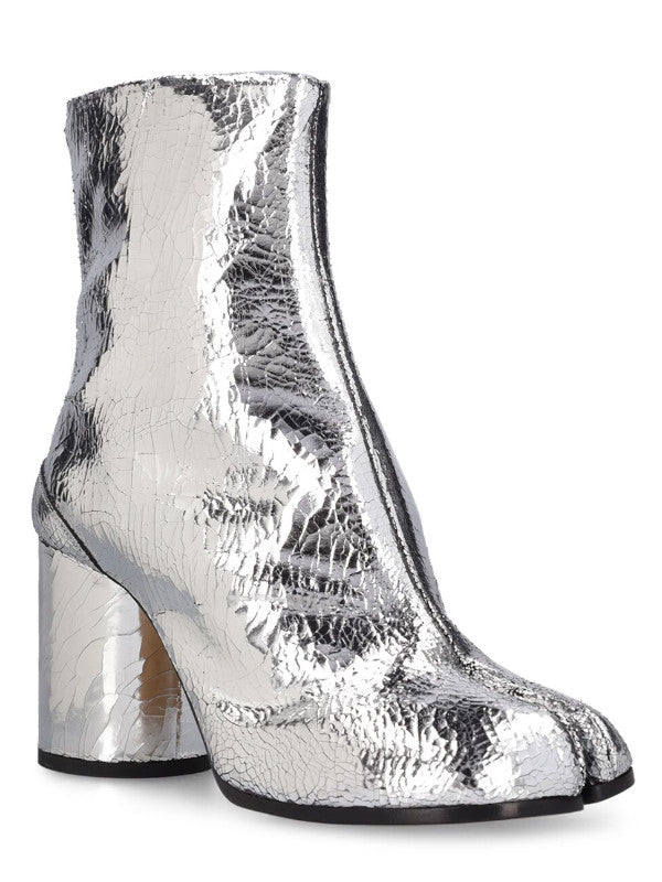 Maison Margiela Tabi crackled leather ankle boots