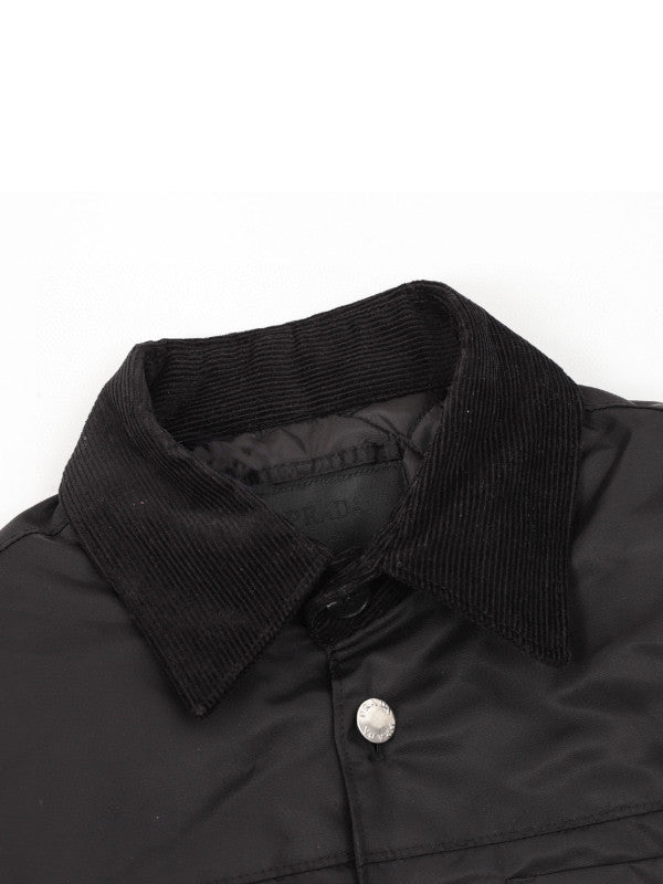 Black Nylon Shirt Jacket