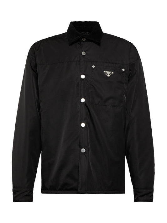 Black Nylon Shirt Jacket