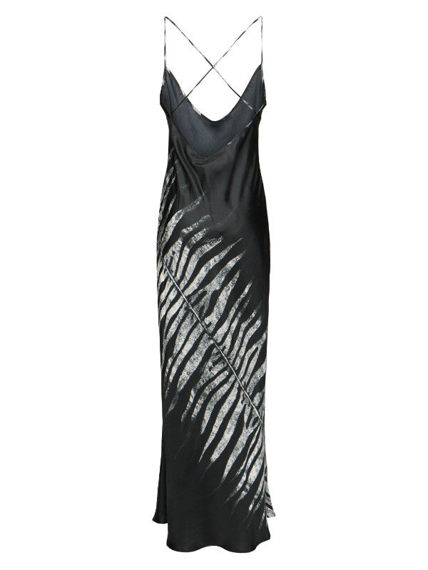 Roberto Cavalli Zebra silk twill dress