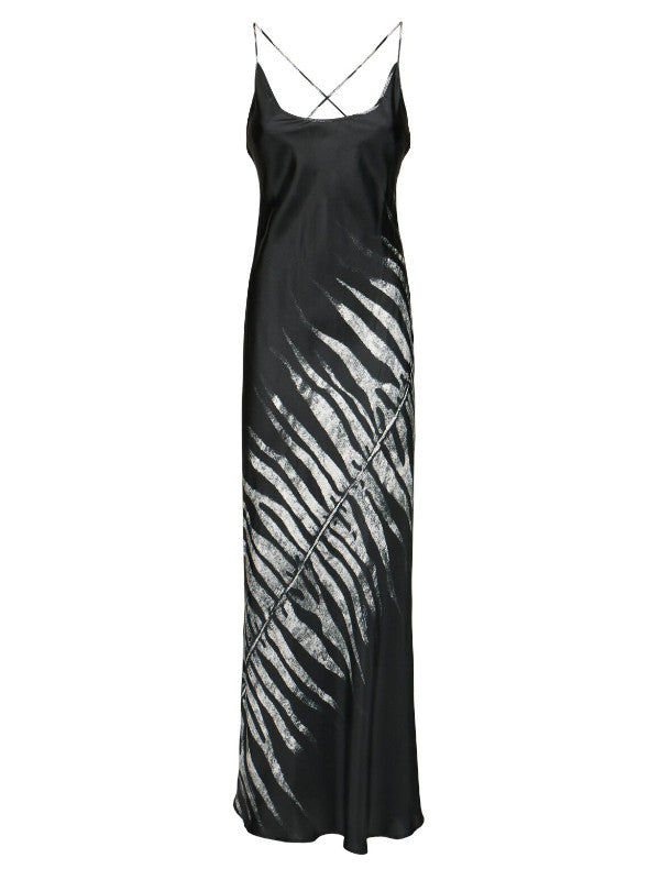 Roberto Cavalli Zebra silk twill dress