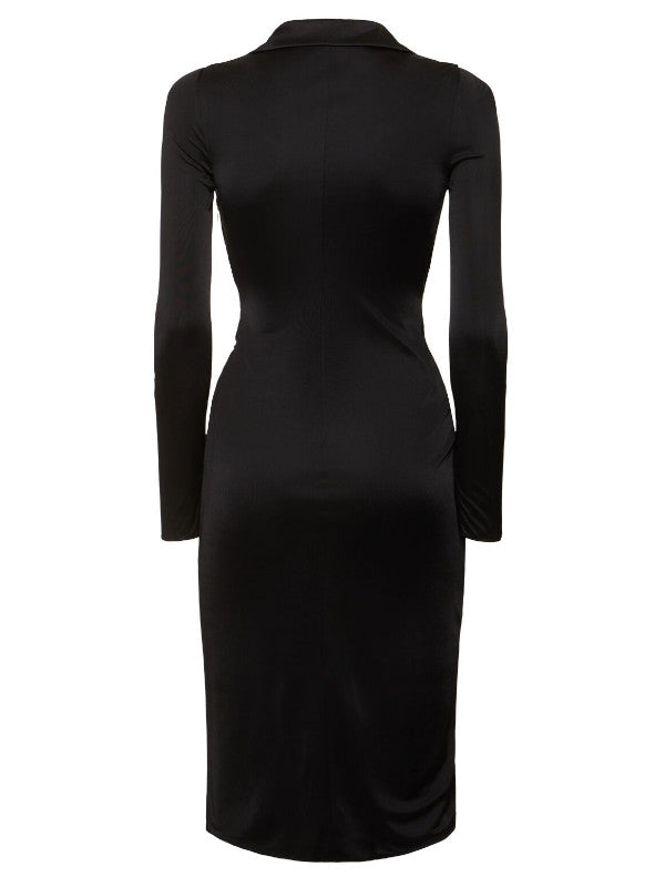 Versace Stretch crepe jersey wrap midi dress